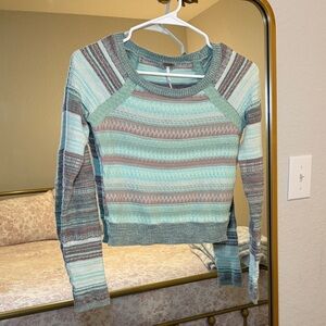 Free People Striped Knitted Sweater